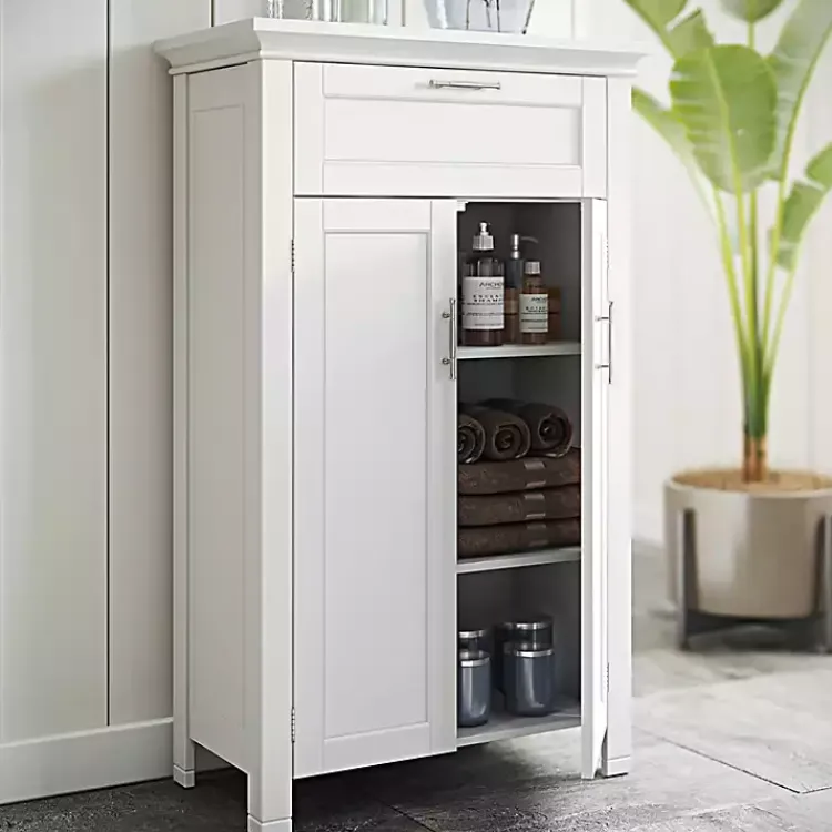 Cabinets & Sideboards-Kirklands Home Two-Door Top Shelf Cabinet White