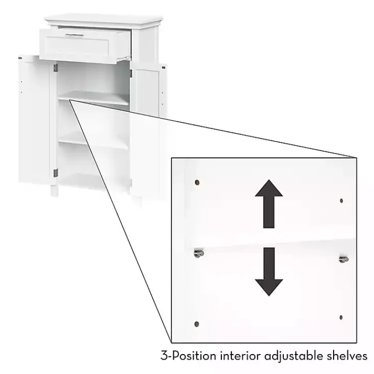 Cabinets & Sideboards-Kirklands Home Two-Door Top Shelf Cabinet White