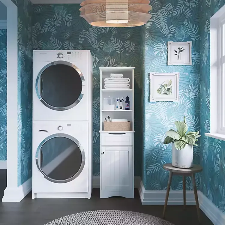 Cabinets & Sideboards-Kirklands Home Tall Open Shelves Cabinet White