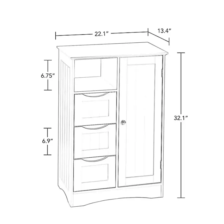 Cabinets & Sideboards-Kirklands Home Single Door 3-Drawer Cabinet Gray