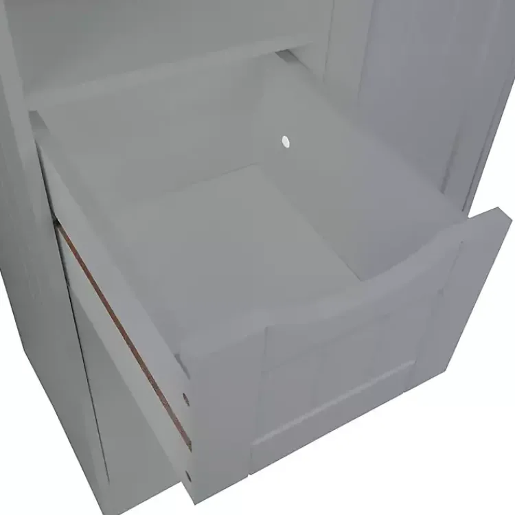 Cabinets & Sideboards-Kirklands Home Single Door 3-Drawer Cabinet Gray