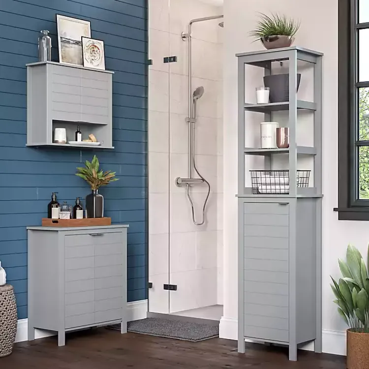 Bathroom Furniture-Kirklands Home 2-Door Floor Cabinet Gray