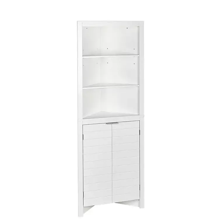 Cabinets & Sideboards-Kirklands Home Open Shelf Corner Cabinet White