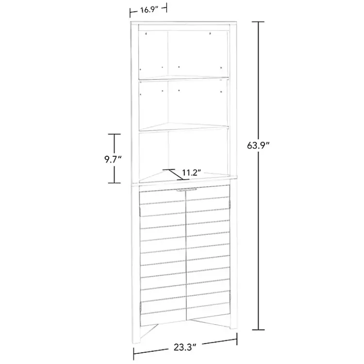 Cabinets & Sideboards-Kirklands Home Open Shelf Corner Cabinet White