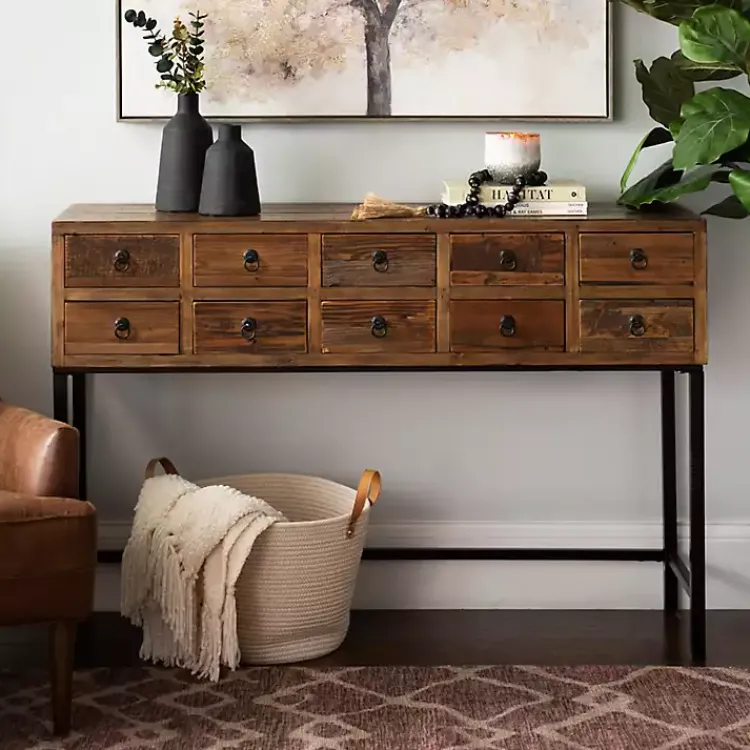 Console Tables-Kirklands Home Console Table with Keeping Drawers Brown