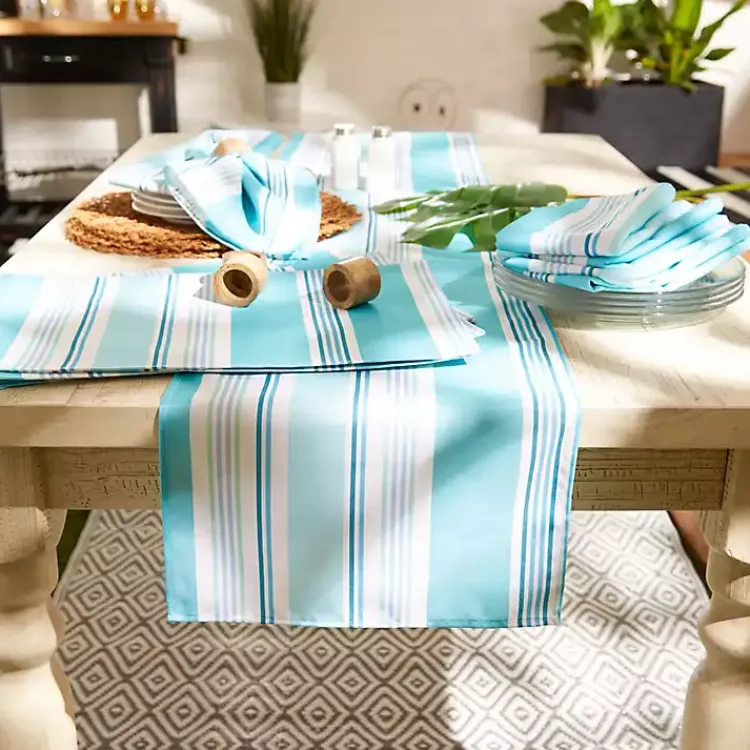 Outdoor Dining-Kirklands Home Blue Beach House Stripe Placemats, Set of 6