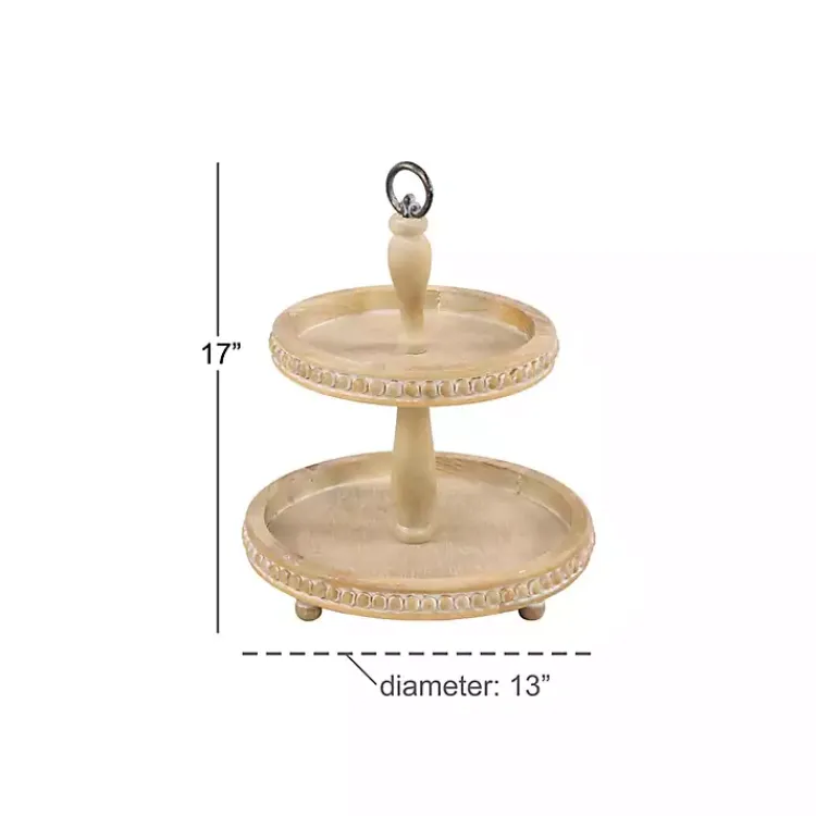 Serving & Entertaining-Kirklands Home Birch Wood Tiered Tray Brown