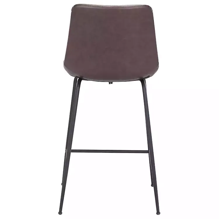 Bar Stools & Counter Height Stools-Kirklands Home Faux Leather Highback Counter Stool Brown