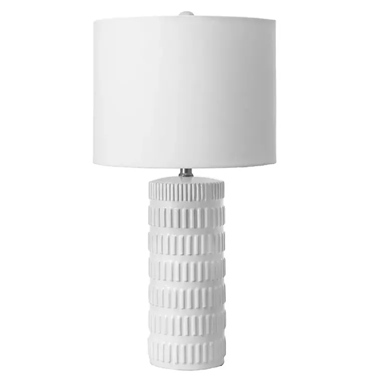 Table Lamps-Kirklands Home Textured Ceramic Table Lamp White