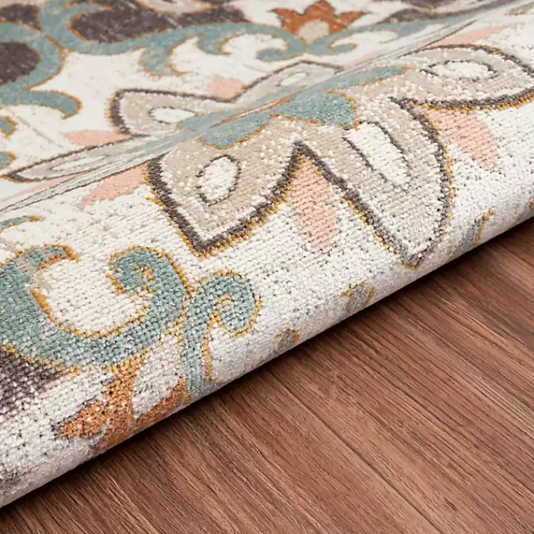 Outdoor Rugs-Kirklands Home Brown Floral Medallion Outdoor Area Rug, 5x7