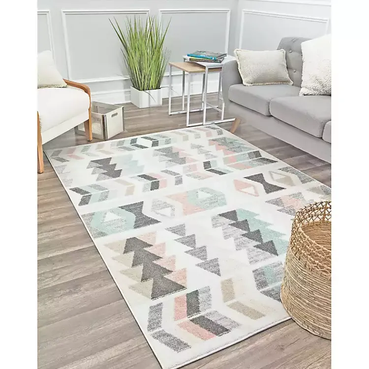 Area Rugs-Kirklands Home Soft Hues Geometric Area Rug, 8x10 Multi
