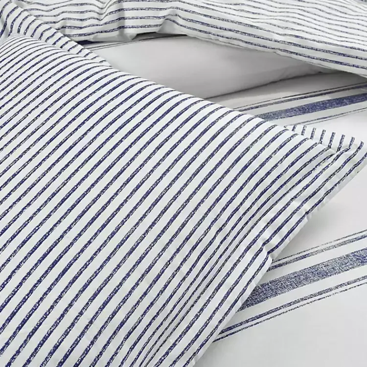 Comforters-Kirklands Home Navy Stripe 3-pc. King Comforter Set