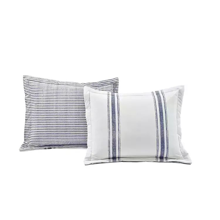 Comforters-Kirklands Home Navy Stripe 3-pc. King Comforter Set