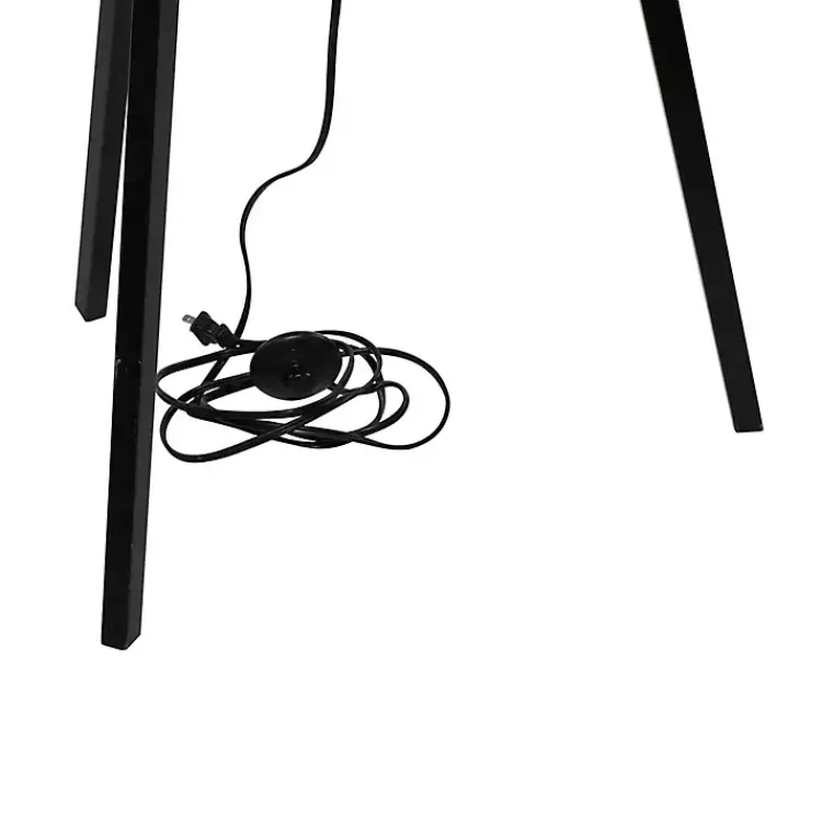 Floor Lamps-Kirklands Home Industrial Tripod Wooden Floor Lamp Ivory