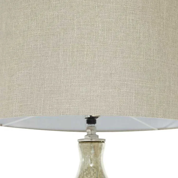 Table Lamps-Kirklands Home Beige Marbled Mercury Glass Table Lamp Brown