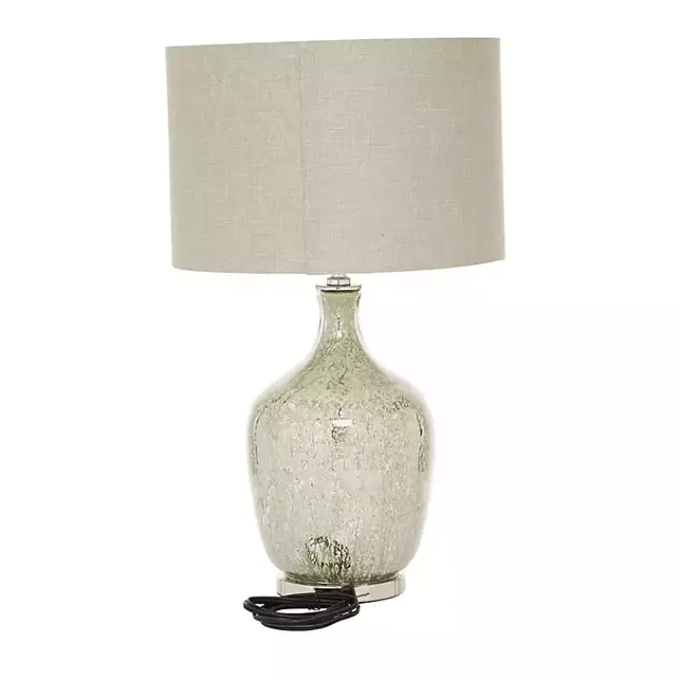 Table Lamps-Kirklands Home Beige Marbled Mercury Glass Table Lamp Brown