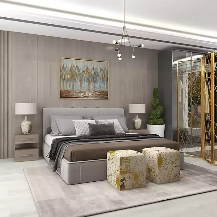 Table Lamps-Kirklands Home Beige Marbled Mercury Glass Table Lamp Brown