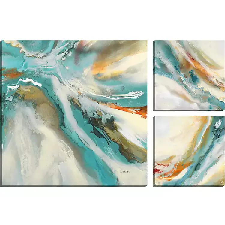 Canvas Art-Kirklands Home Striations I, II & III Canvas Art Prints, Set of 3 Blue