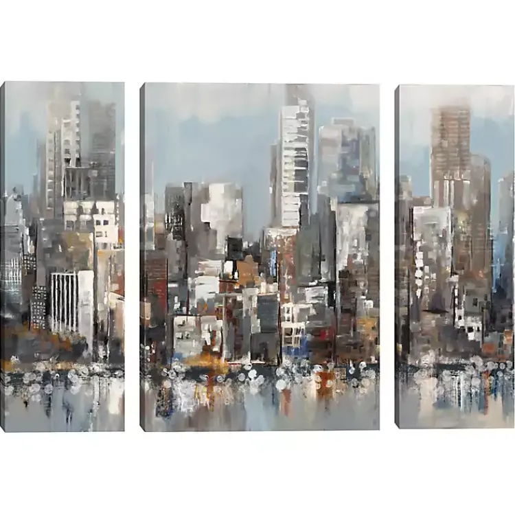 Canvas Art-Kirklands Home Urban Focus A, B, & C Canvas Art Prints, Set of 3 Gray