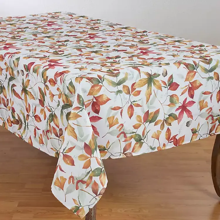 Table Linens-Kirklands Home Falling Leaves Acorn Harvest Table Cloth