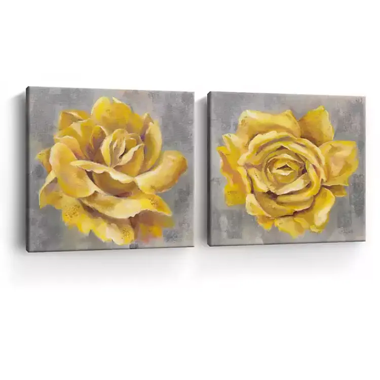 Canvas Art-Kirklands Home Roses Giclee Canvas Art Prints, Set of 2 Yellow
