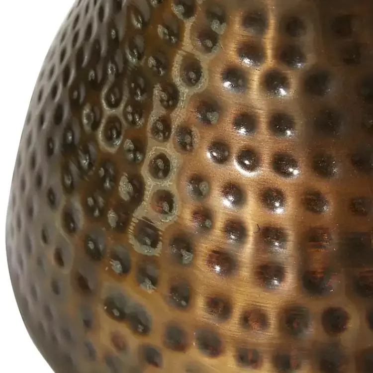 Accent & End Tables-Kirklands Home Hammered Bronze Iron Hourglass Accent Table Brown