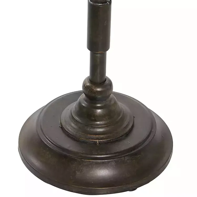 Accent & End Tables-Kirklands Home Natural Pine and Gray Metal Accent Table, 21 in.