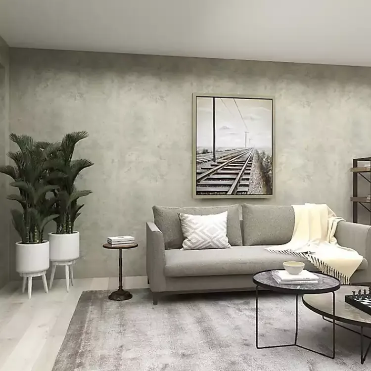 Accent & End Tables-Kirklands Home Natural Pine and Gray Metal Accent Table, 21 in.