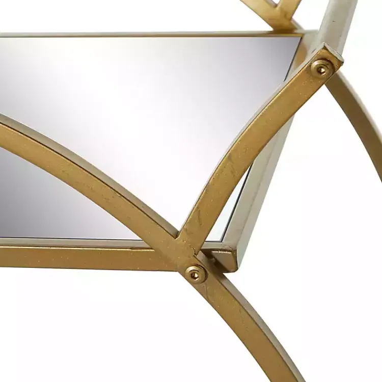 Kitchen Islands & Bar Carts-Kirklands Home Gold Metal Circular Bar Cart