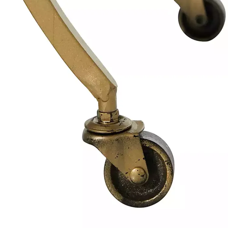 Kitchen Islands & Bar Carts-Kirklands Home Gold Metal Circular Bar Cart