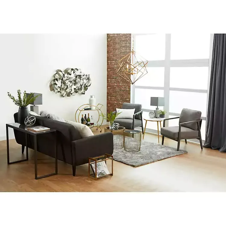 Kitchen Islands & Bar Carts-Kirklands Home Gold Metal Circular Bar Cart