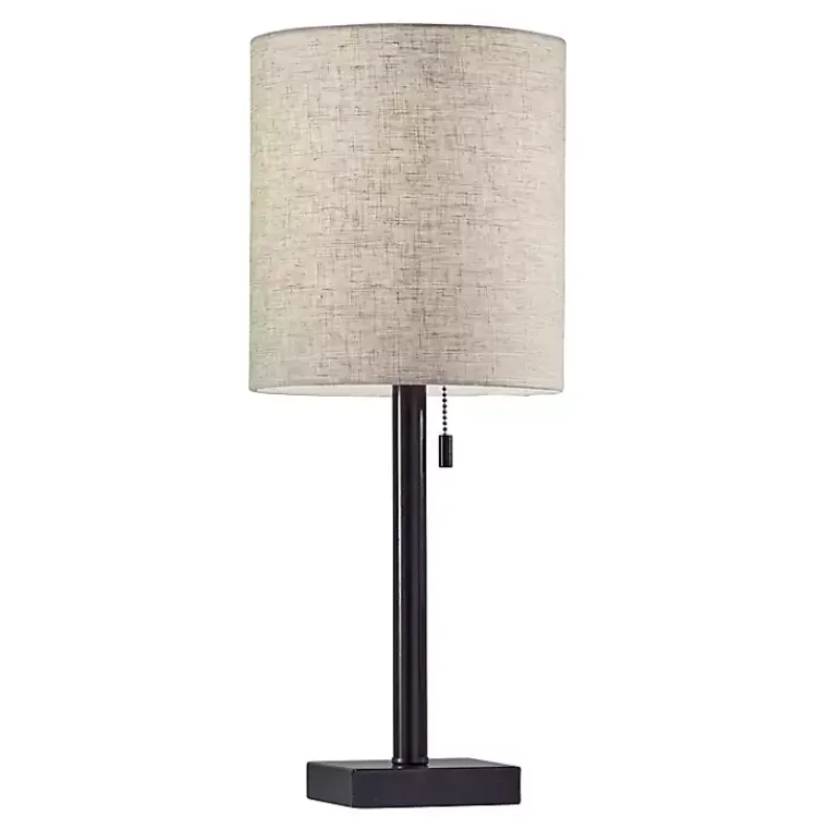 Table Lamps-Kirklands Home Dark Bronze Square Base Table Lamp Ivory