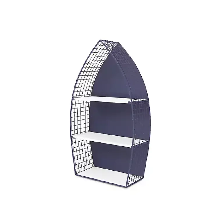 Shelves-Kirklands Home Large Navy and White Rowboat Bookshelf, 30 in.