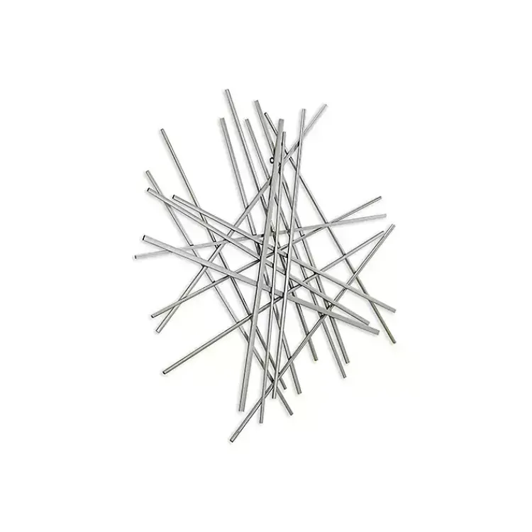 Wall Plaques-Kirklands Home Abstract Metal Bar Wall Plaque Silver