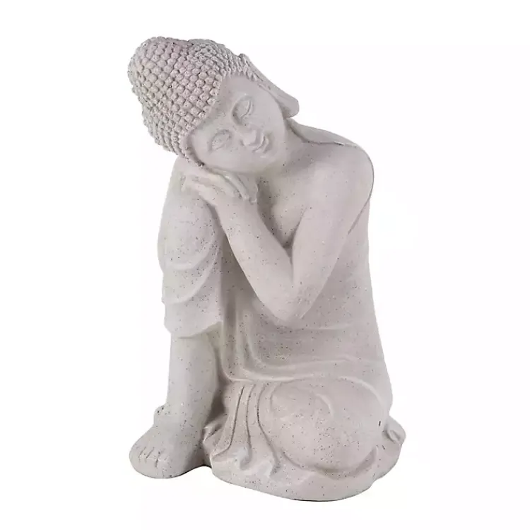 Garden Statues-Kirklands Home Resting Buddha Statue Gray