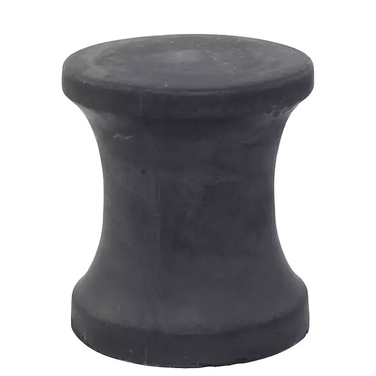 Outdoor Tables-Kirklands Home Clay Hourglass Accent Table Black