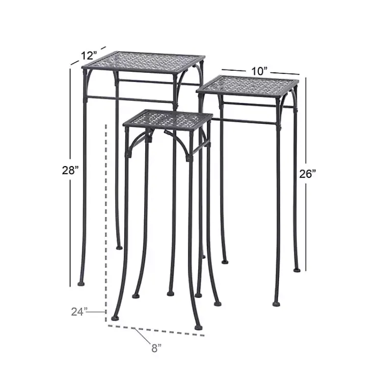 Planters-Kirklands Home Garden 3-pc. Plant Stand Set Black