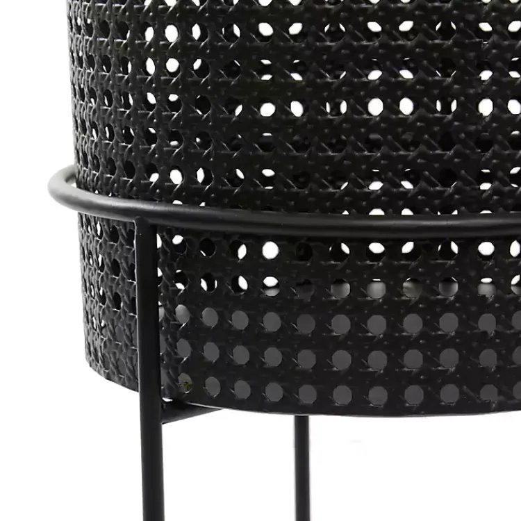 Planters-Kirklands Home Metal Basket Weave Planters, Set of 3 Black
