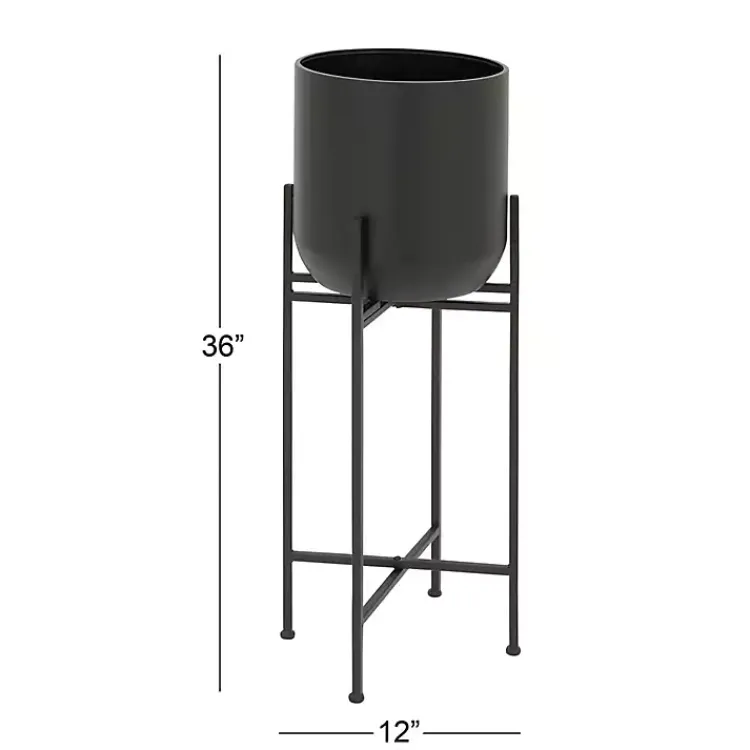 Planters-Kirklands Home Metal Dome Planter with Stand, 36 in. Black