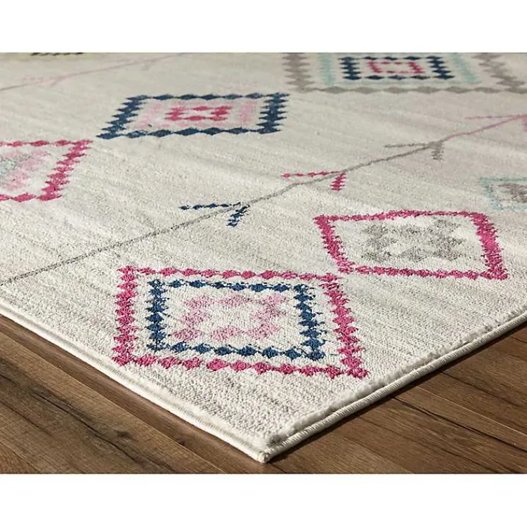 Area Rugs-Kirklands Home and Multicolor Aztec Area Rug, 8x10 Ivory