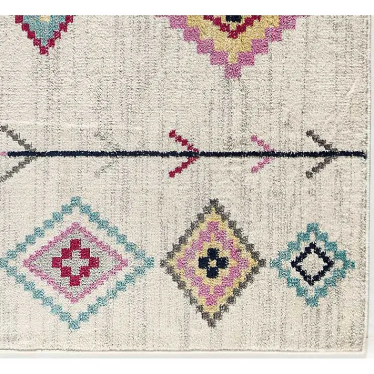 Area Rugs-Kirklands Home and Multicolor Aztec Area Rug, 8x10 Ivory