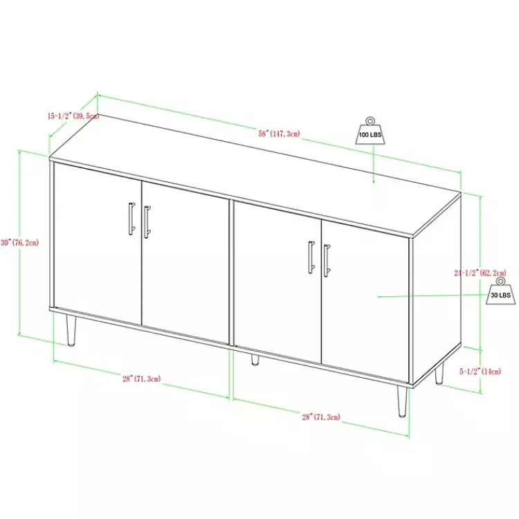 Tv Stands & Media Consoles-Kirklands Home Acorn and Black Chevron Door TV Stand Brown