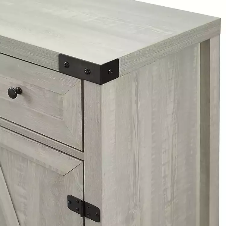 Cabinets & Sideboards-Kirklands Home Stone Rustic Barndoor Cabinet Gray