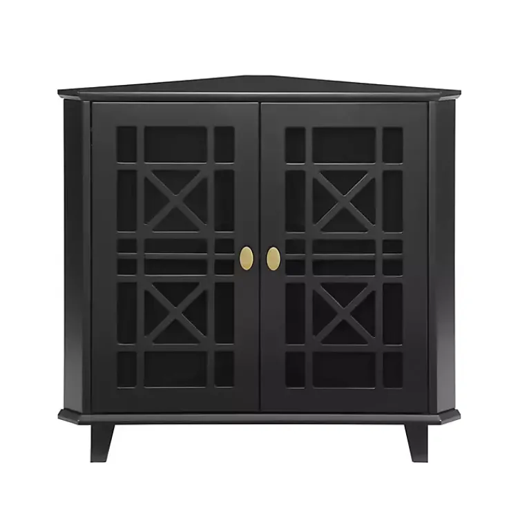 Cabinets & Sideboards-Kirklands Home Mikie Corner Cabinet Black