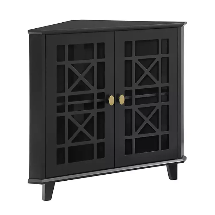 Cabinets & Sideboards-Kirklands Home Mikie Corner Cabinet Black