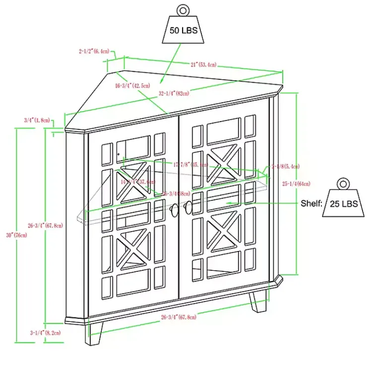 Cabinets & Sideboards-Kirklands Home Mikie Corner Cabinet Black