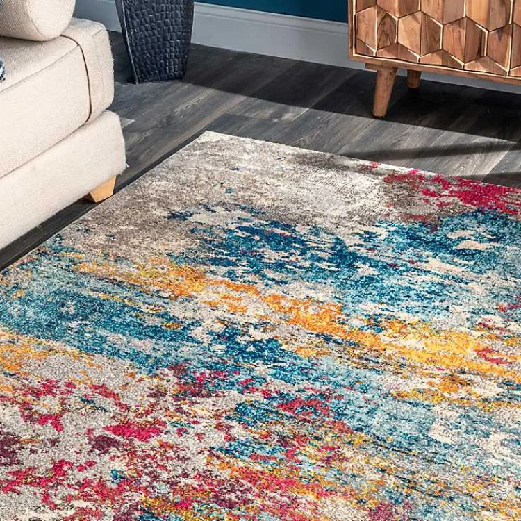 Area Rugs-Kirklands Home color Abstract Pattern Area Rug, 7x10 Multi