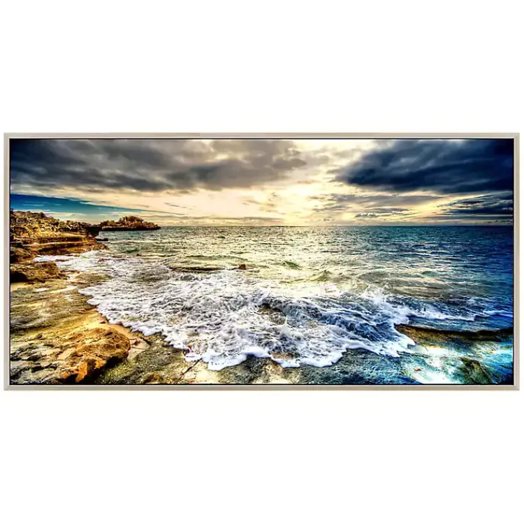 Framed Art-Kirklands Home Tidal Motion Framed Tempered Glass Print