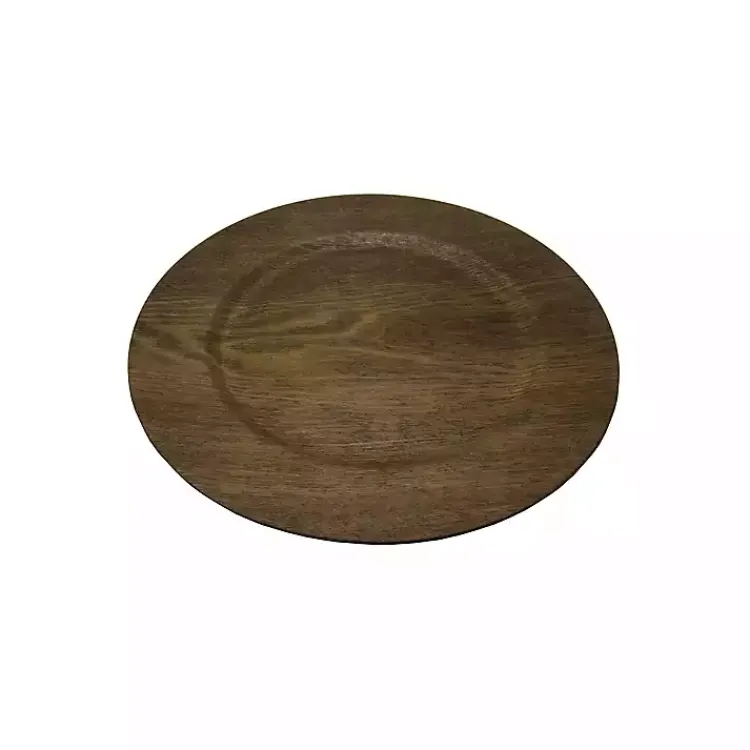 Serving & Entertaining-Kirklands Home Natural Faux-Wood Charger Plates, Set of 12 Brown