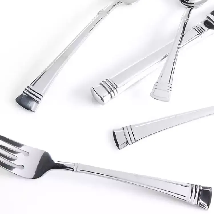 Flatware & Cutlery-Kirklands Home Mercutio Lines Stainless Steel 20-pc. Flatware Set